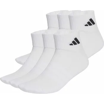 Kotníkové bavlněné ponožky adidas CUSHIONED ESSENTIALS ANKLE SOCKS 6 PP bílé KE5495 - XL | UK 12 | US 12,5