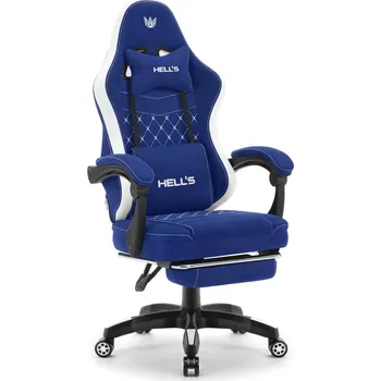 Pohodlná herní a kancelářská židle HC-1015 s opěrkou nohou - modrá