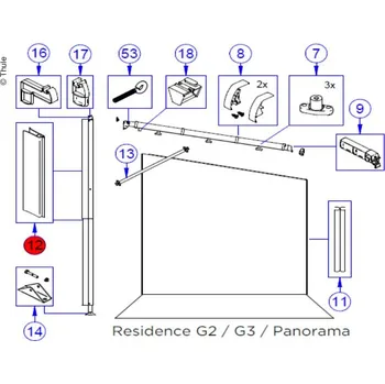 Příslušenství ke střešnímu nosiči Thule Uzavírací profil Mast1180mm