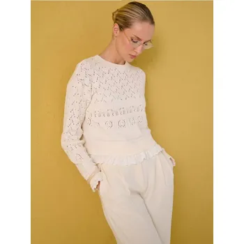 Dámský svetr Sinsay - Prolamovaný svetr - krémová - 405GZ-01X - 405GZ-01X-XL