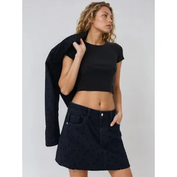 Dámská sukně Sinsay - Džínová mini sukně se srdíčky - vícebarevná - 519GY-MLC - 519GY-MLC-36