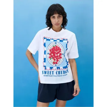 Sinsay - Bavlněná košilka s potiskem - bílá - 974HA-00X - 974HA-00X-XL