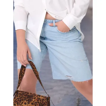 Oblečení a móda Sinsay - Džínové kraťasy high waist Plus Size - modrá - 716DB-05J - 716DB-05J-52