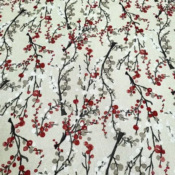 BYTEMA Dekorační látka STROM BUBBLES ČERVENÝ 140 cm