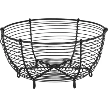 Piknikový koš Strömshaga Drátěný košík Round Black Small