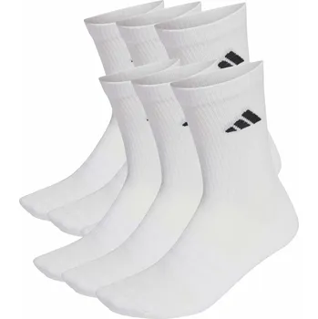 Vysoké bavlněné ponožky adidas CUSHIONED CREW SOCKS 6 PP černé KE5498 - M | UK 12 | US 12,5