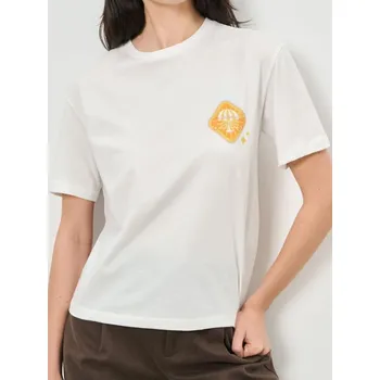 Dámské tričko Sinsay - Bavlněné tričko s letním potiskem - krémová - 210IN-01X - 210IN-01X-S