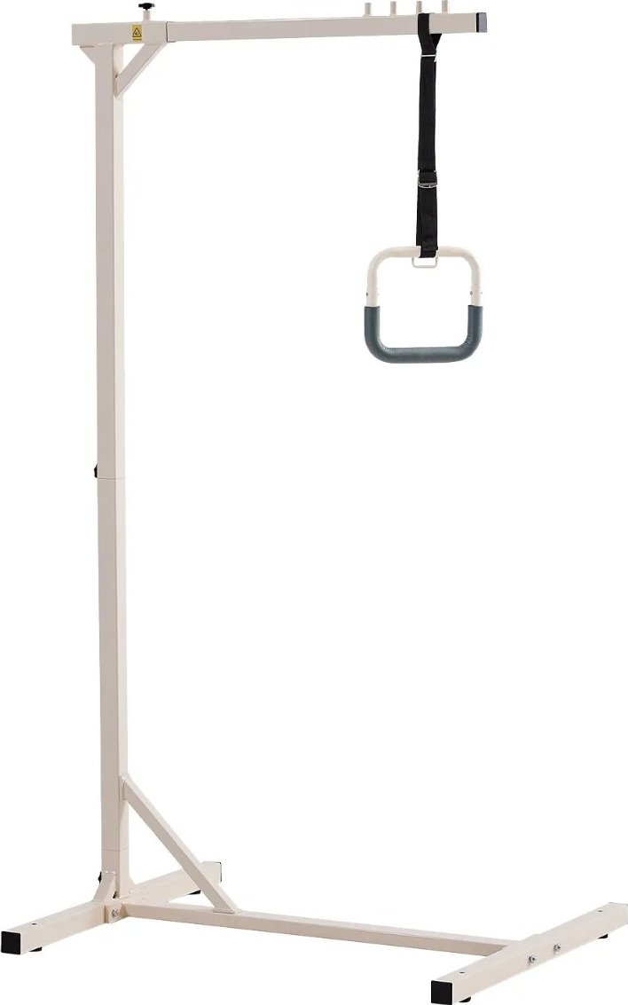 Trapézová hrazda pro mobilitu na lůžku, odolná ocelová volně stojící trapézová hrazda s nosností 250 liber, pomocník pro shyby na nemocničním lůžku pro seniory a osoby se zdravotním postižením, ideální pro nemocnice, pečovatelské domy, domácí péči