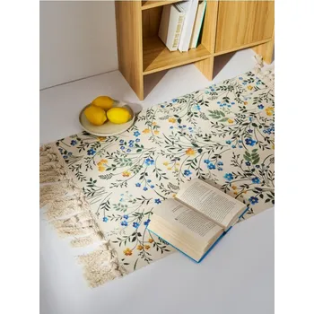 Koberec Sinsay - Koberec s květinovým vzorem a třásněmi - béžová - 016IB-02P - 016IB-02P-ONE