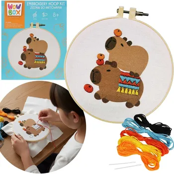 kreativní sada Wow Box - Veselé KAPIBARY SADA pro vyšívání, kreativní s rámečkem 8+