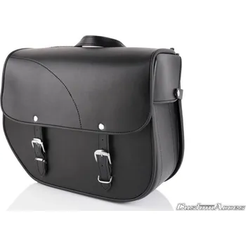 Zavazadlo na motocykl Kožená sedlová brašna CUSTOMACCES SANT LOUIS AP0001N černý pravý pro HONDA CMX 500 Rebel