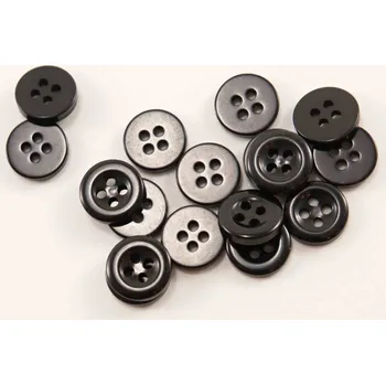 Knoflík Dírkový košilový knoflík s leskem - černá - průměr 1,14 cm