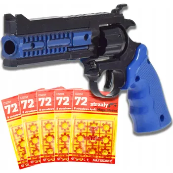 Dětská zbraň KOVOVÁ PISTOLE REVOLVER NA PRÁSKACÍ NÁBOJE DÁREK SLEPÉ NÁBOJE 5x72 KS PRO DĚTI
