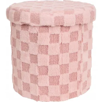 Taburet TABURET Kulatá RŮŽOVÁ SKLÁDACÍ s úložným prostorem PEVNÁ OTEVÍRACÍ Stolička Puf ŠACHY