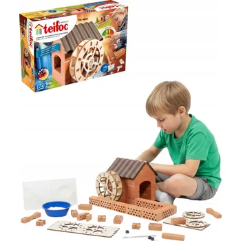 ostatní stavebnice Sada stavebních kostek Stavebnice pro děti Teifoc Vodní mlýn 60 dílků.