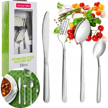 Příbor SADA PŘÍBORŮ 24 ks, NEREZOVÉ PŘÍBORY pro 6 osob KAMILLE