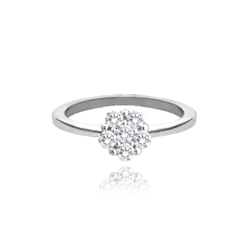 Prsten MINET Dětský stříbrný prsten KYTIČKA s bilými zirkony vel. 50