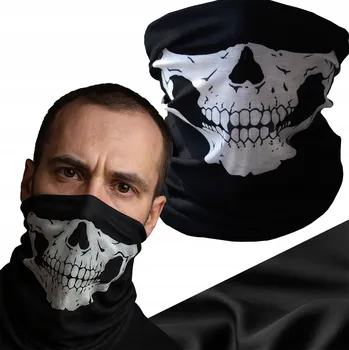 Nákrčník Kukla Korbi Lebka bílo-černá