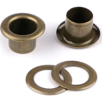 Průchodky s podložkou vnitřní Ø8 mm / vnější Ø14 mm, malé, 2 staromosaz