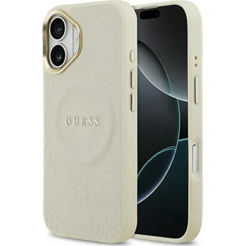 Pouzdro na mobilní telefon Guess - Peony Hot Stamp MagSafe (GUHMP17SPSAMSECE) - iPhone 17 - béžový