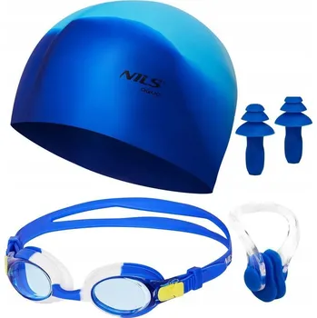Plavecké brýle Plavecké brýle pro děti Nils Aqua set: čepice + brýle + špunty do uší NILS AQUA