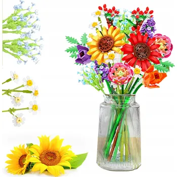 ostatní stavebnice 976 DÍLKŮ DIY STAVEBNICE KVĚTINY PRO DĚTI 17 DRUHŮ KVĚTIN