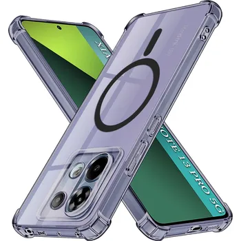 Pouzdro na mobilní telefon Techsuit - nárazuvzdorný průhledný silikonový MagSafe - Xiaomi Redmi Note 13 Pro 5G - Smoke Black