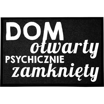 Rohožka VCHODOVÁ ROHOŽKA 40X60CM ČERNÁ S VTIPNÝM MOTIVEM - DOMOV OTEVŘENÝ