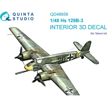 Plastikový model Quinta studio 1/48 Hs 129B-3 3D-Print&col.Interior (TAKOM)