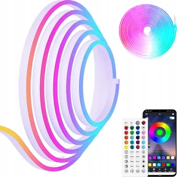 LED páska 6m / 20 stop LED neonová světla RGB IP65 s aplikací