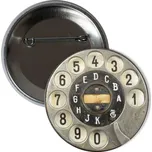 Odznáček s potiskem Rotační číselnice - Retro telefon