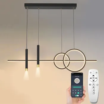 ZÁVĚSNÁ LAMPA NAD STŮL S 5 SVĚTELNÝMI BODY INTEGROVANÝ LED ZDROJ DÁLKOVÝ OVLADAČ