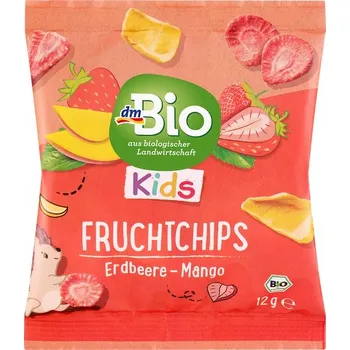 Sušené ovoce DmBio Lyofilizované Ovocné Chipsy Jahoda-Mango