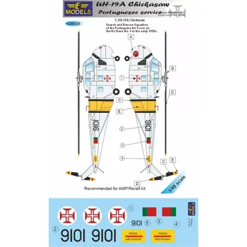 Plastikový model LF model 1/48 Decals UH-19A Chicksaw in Portuguese service