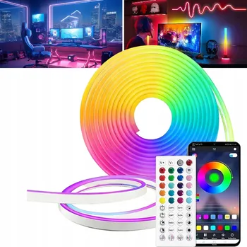 LED páska LED pásek s dálkovým ovládáním RGB, 6m neonová hadice 24V IP65