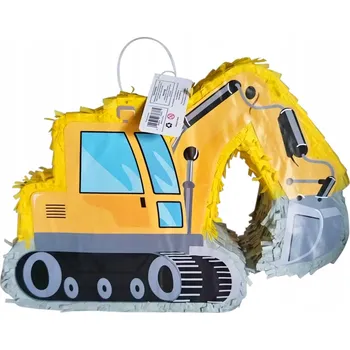 autíčko Piniata Žlutý BAGR Stavební Vozidlo Narozeninová Oslava 40x30x9,5cm