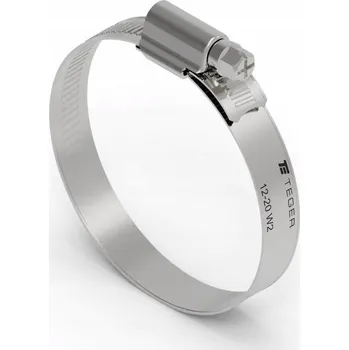 hadicová spona Zesílená šroubovací Hadicová spona 12-20 (objímka W2 - nerezová ocel) šířka 12mm (blistr) TEGER (po 10 kusech)