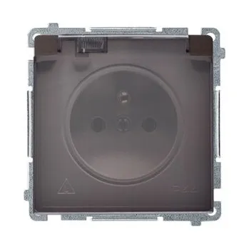 Elektrická zásuvka Zásuvka, Nástěnná elektrická lišta Kontakt-simon hnědá