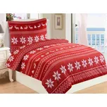 Povlečení mikroflanel Winter red 140x200, 70x90 cm