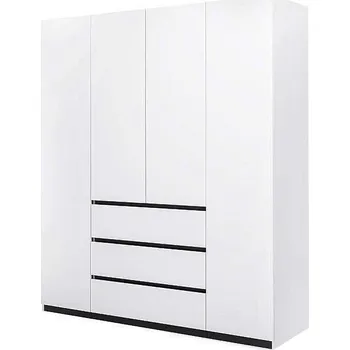 Šatní skříň Skříň 4dv 3šu bez zrcadel bílý supermat, antracit Duo