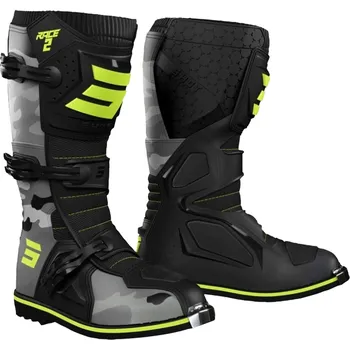 Moto kalhoty Shot Race 2 Kid camo-fluo žluté 37