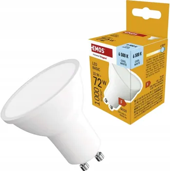 Žárovka LED žárovka GU10, 10W (ekvivalent 72W), studená bílá 6500K, MR16, 1000lm, ZL8F54 EMOS