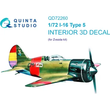 Plastikový model Quinta studio 1/72 I-16 Type 5 3D-Print&col.Interior (ZVE)