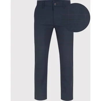 Pánské kalhoty Tmavě modré pánské společenské kalhoty Slim Fit Pako Lorente W38 L32