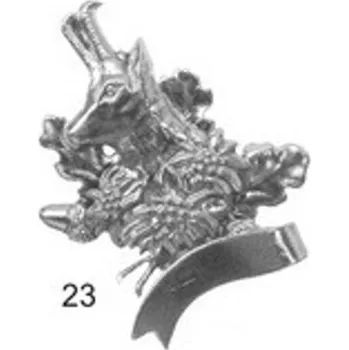 Odznak Hlava kamzíka, stuha a žaludy - stříbrný