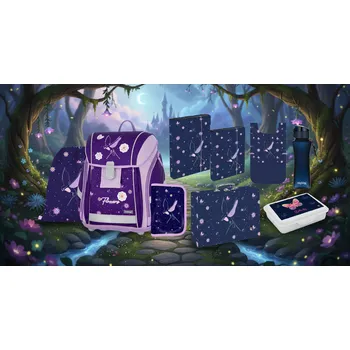 Školní batoh Oxybag Školní set 9ks PREMIUM LIGHT Flowers Květiny sada batoh, penál a doplňky 0-90226/09