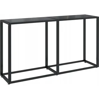 Konferenční stolek Konzolový stolek z tvrzeného skla a oceli, černý, 140x35x75,5 cm