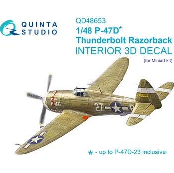 Plastikový model Quinta studio 1/48 P-47D Thunderbolt Razorback 3D&col.Int.(MINA)
