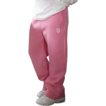 Dámské tepláky Jednobarevné Na gumu Se znakem na boku Materiál polyester spandex Pohodlné sportovní kalhoty růžová S