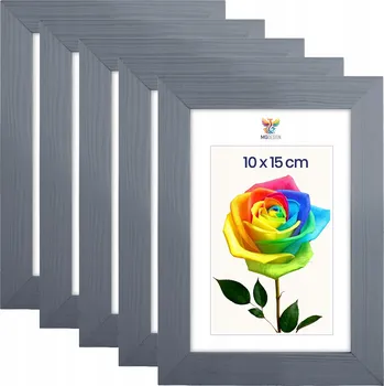Obraz Sada 10 ks fotorámečků A6 10 x 15 cm šedých, dřevěných